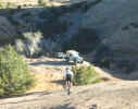 A steep downhill on the Slick Rock Trail near Moab Utah.