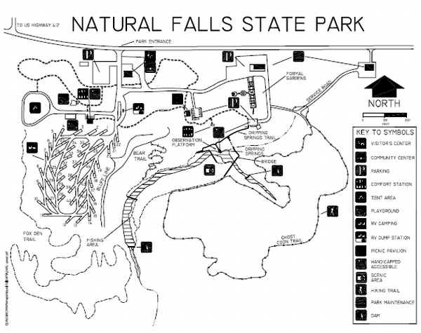 Natural Falls State Park Map