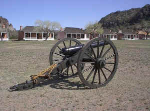 A cannon at Fort Davis, in Fort Davis, Texas