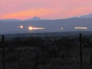 The Marfa Lights seen from the Marfa Lights Viewing Center in Marfa Texas