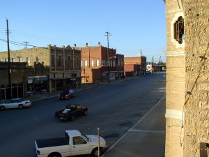 Street in front of the Baker Hotel in Mineral Wells, Texas