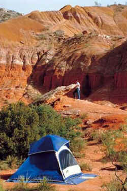 Camping in Palo Duro Canyon.