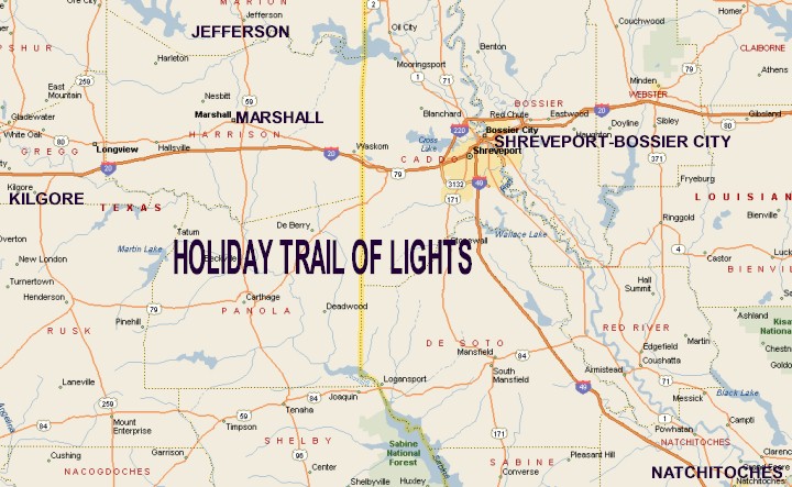 Holiday Trail of Lights Map
