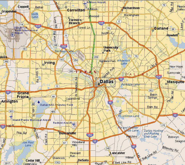 Dallas Texas Area Map