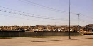 Rubble across the street from the Super Wal-Mart on the north side of the new Dallas Cowboy stadium.