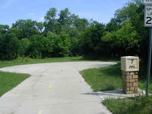 The eastern end of the River Legacy Park Trail