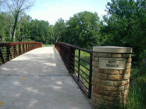Boyd Branch Bridge near the end of the River Legacy Trail