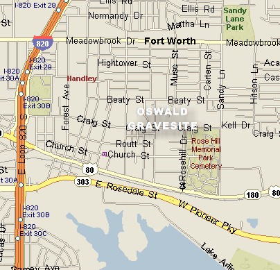 Map to Lee Harvey Oswald Gravesite