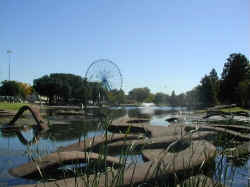 Dallas Fair Park lagoon at the Texas State Fairgrounds.