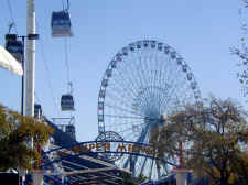 The Texas Skyway gondola ride and the Texas Star in the Midway at the Texas State Fair in Dallas.