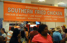 Southern Fried Chicken and Waffles at the Coco-Cola Food Court at the Texas State Fair.
