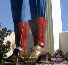 The Big Boots of Big Tex at the Texas State Fair.
