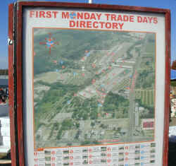Map of the First Monday Trade grounds in Canton Texas