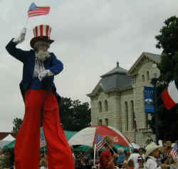 Granbury 4th of July Parade Uncle Sam & Flag