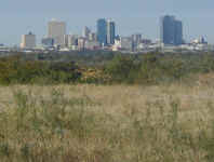 The downtown Fort Worth skyline seen from the east.