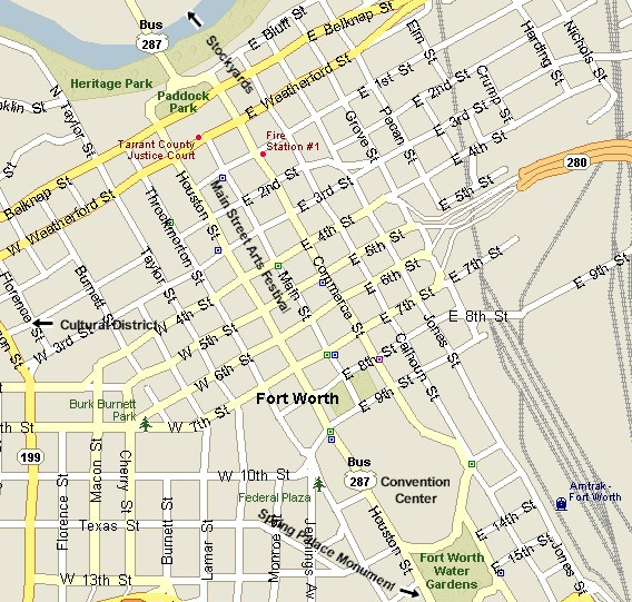 Map of Downtown Fort Worth