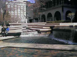 A water feature in downtown Tulsa.