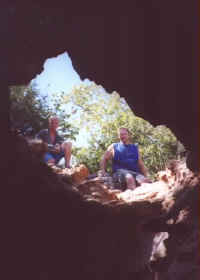inside Outlaw Cave in Turner Falls Park in Oklahoma