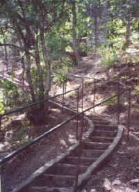 the stairs to the castle in Turner Falls Park in Oklahoma