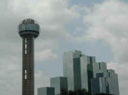 classic view of downtown Dallas and Reunion Tower