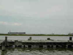 A tanker in Galveston Bay