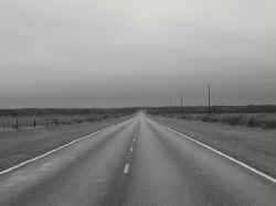 The road to Archer City, Texas.