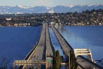 I-90 Floating Bridge from Seattle to Mercer Island